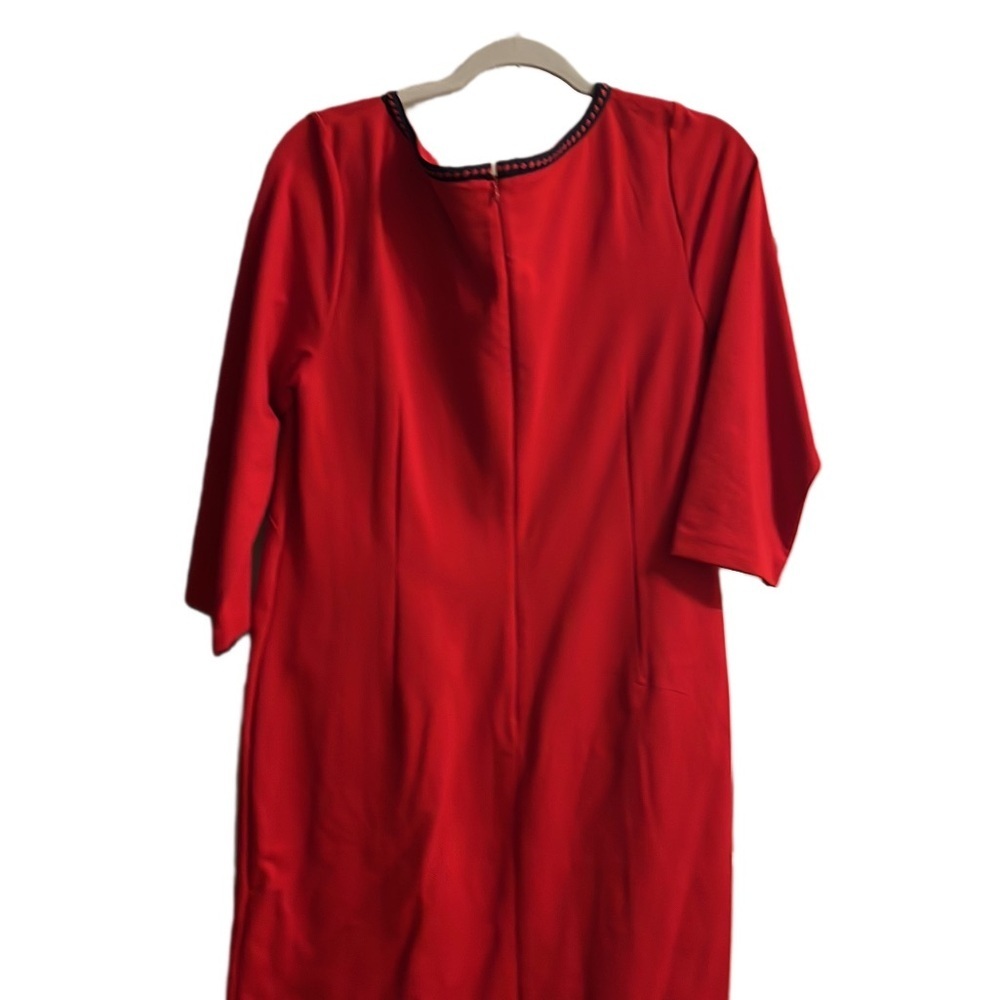 Women’s Talbots Red 3/4 Sleeve Mid Length Dress NWT Size 12P - Picture 2 of 3